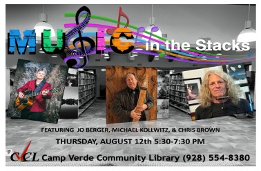 Music in the Stacks August 2021 flyer