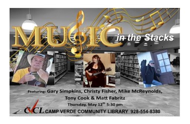 Music in the Stacks May 12 flyer