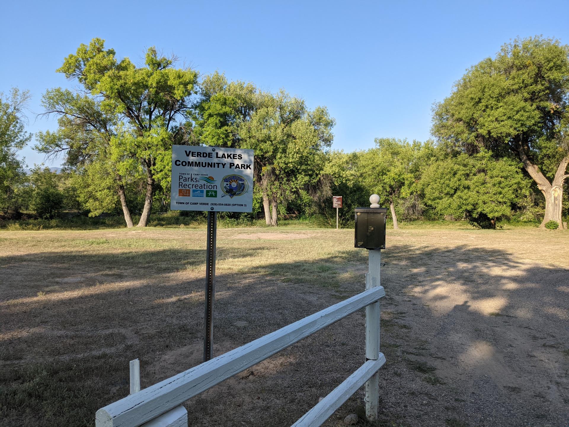 Verde Lakes Park sign