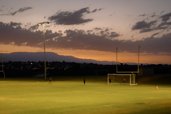 sports complex soccer at night