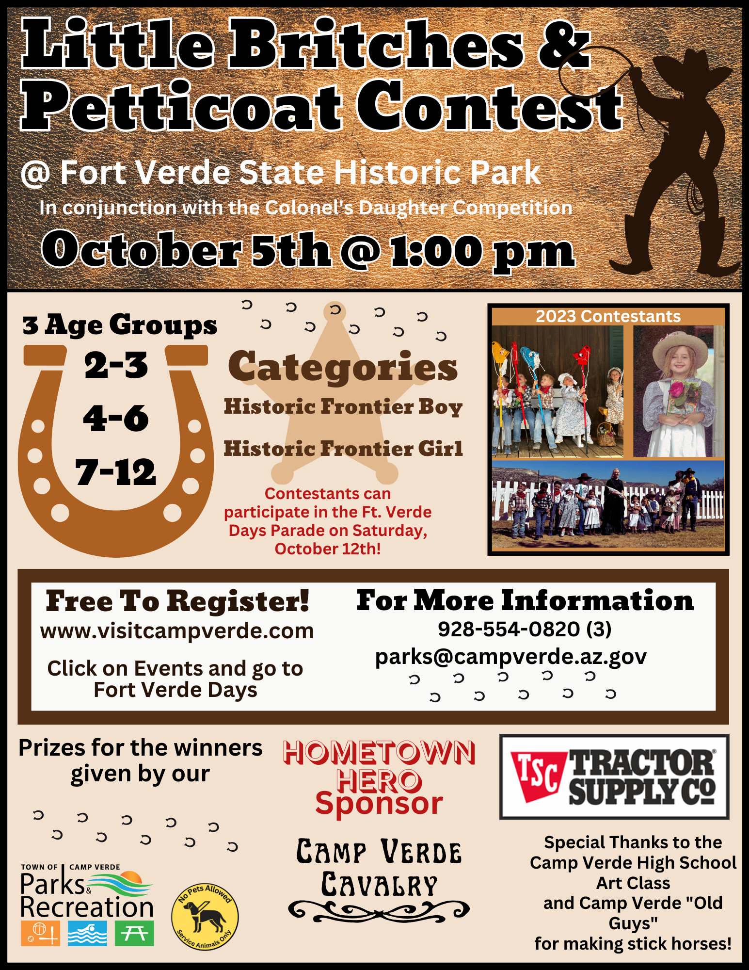 Flyer describing Little Britches & Petticoats Contest