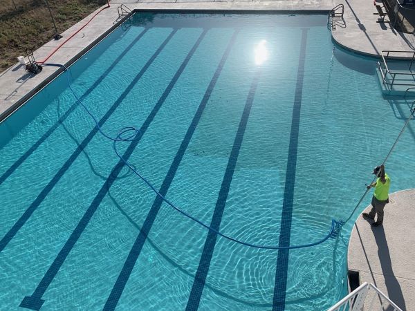 cleaning the pool