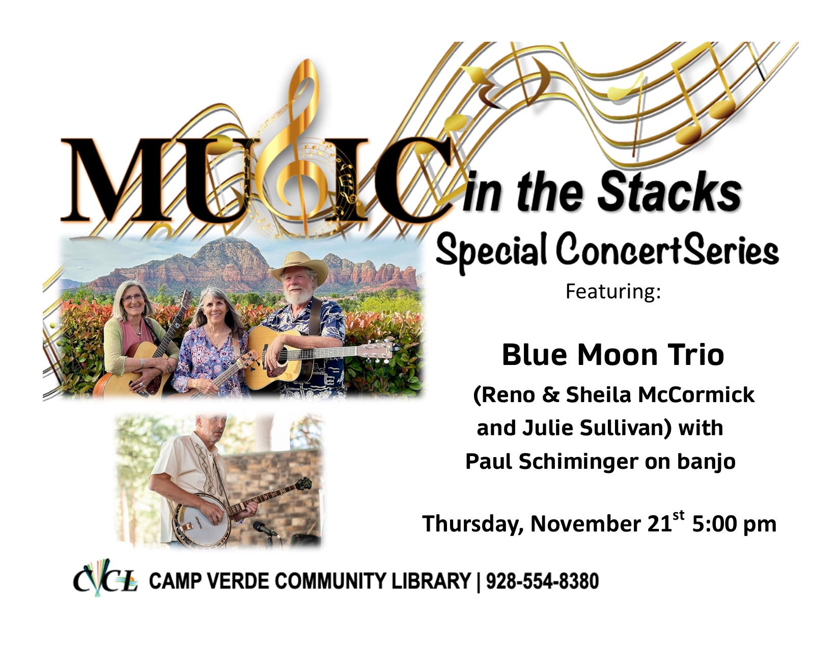 Music in the Stacks Concert Series flyer November 2024